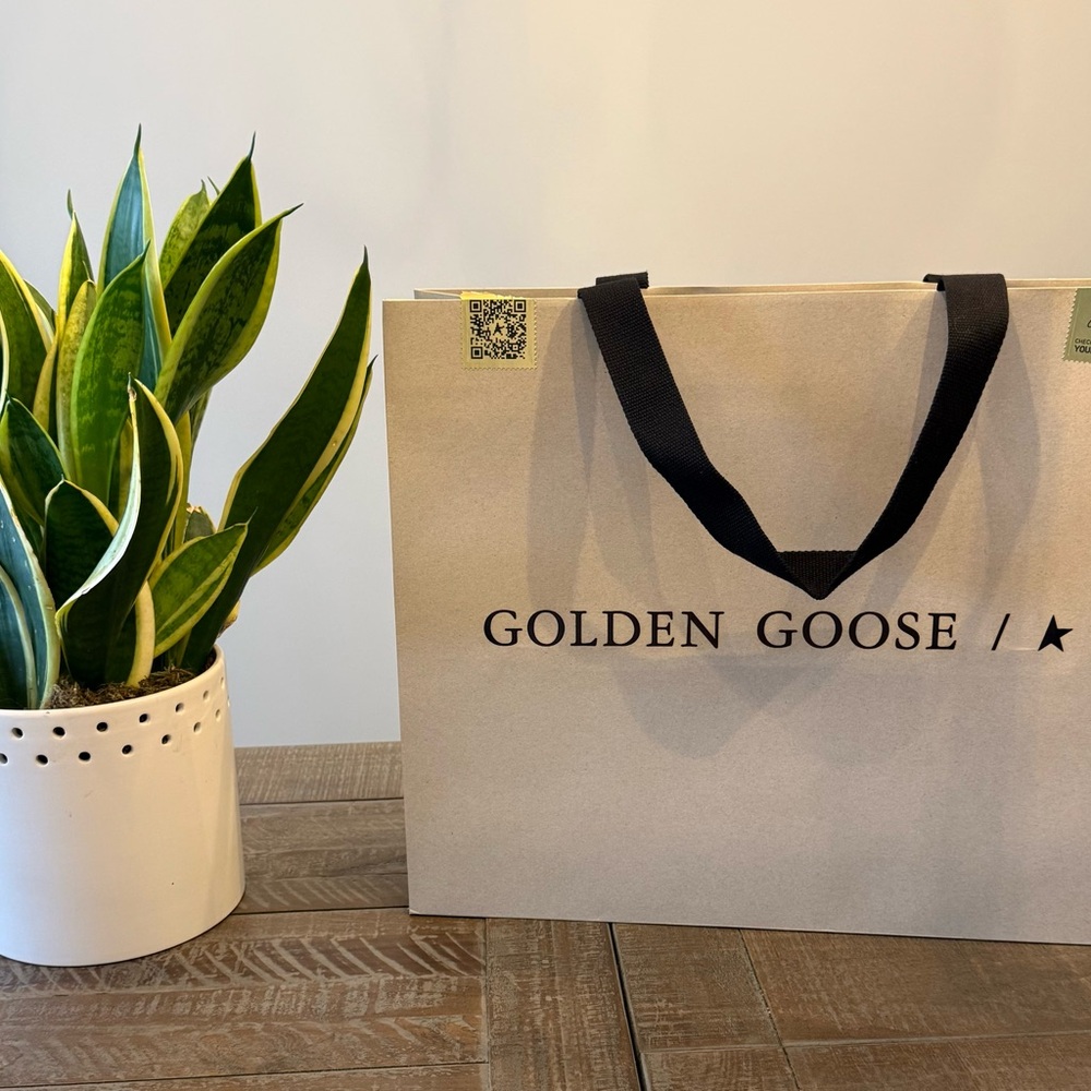 Golden Goose Branded Shopping Bag Handles Tote Authentic 17.25 x 14.5 x 5.5